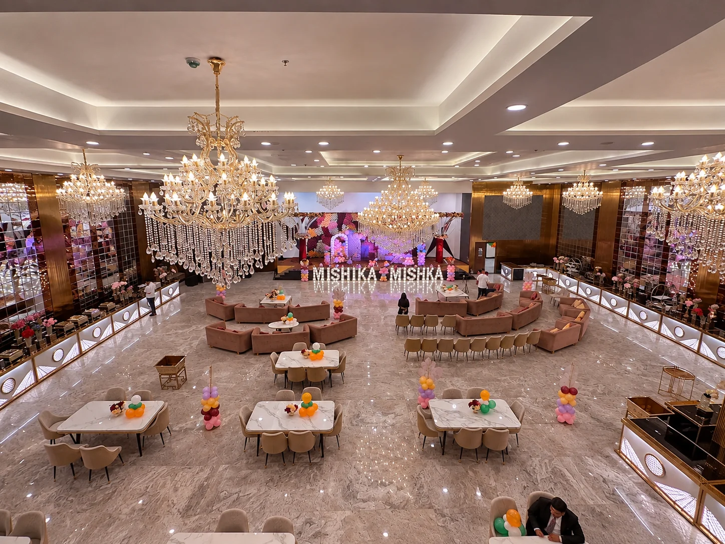 Clubex Centrica hall with a birthday setup